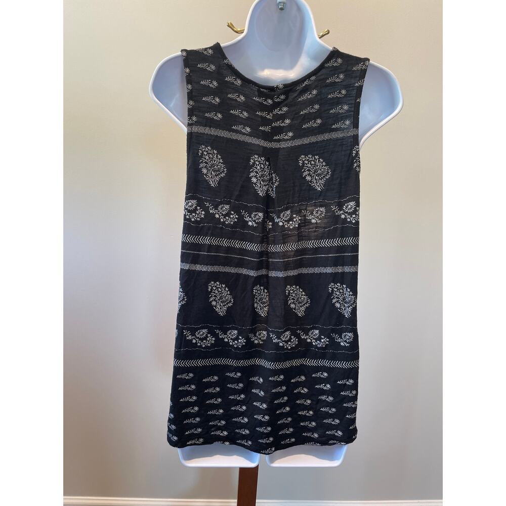 Lucky Brand Size S Black & White Boho Sleeveless Top - Picture 2 of 6